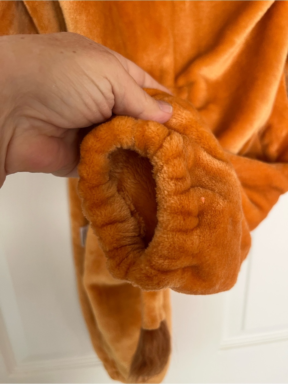 Kids (approx 2T/3T - see desc) Plush Lion Costume One-Piece, Orange - Picture 6 of 9